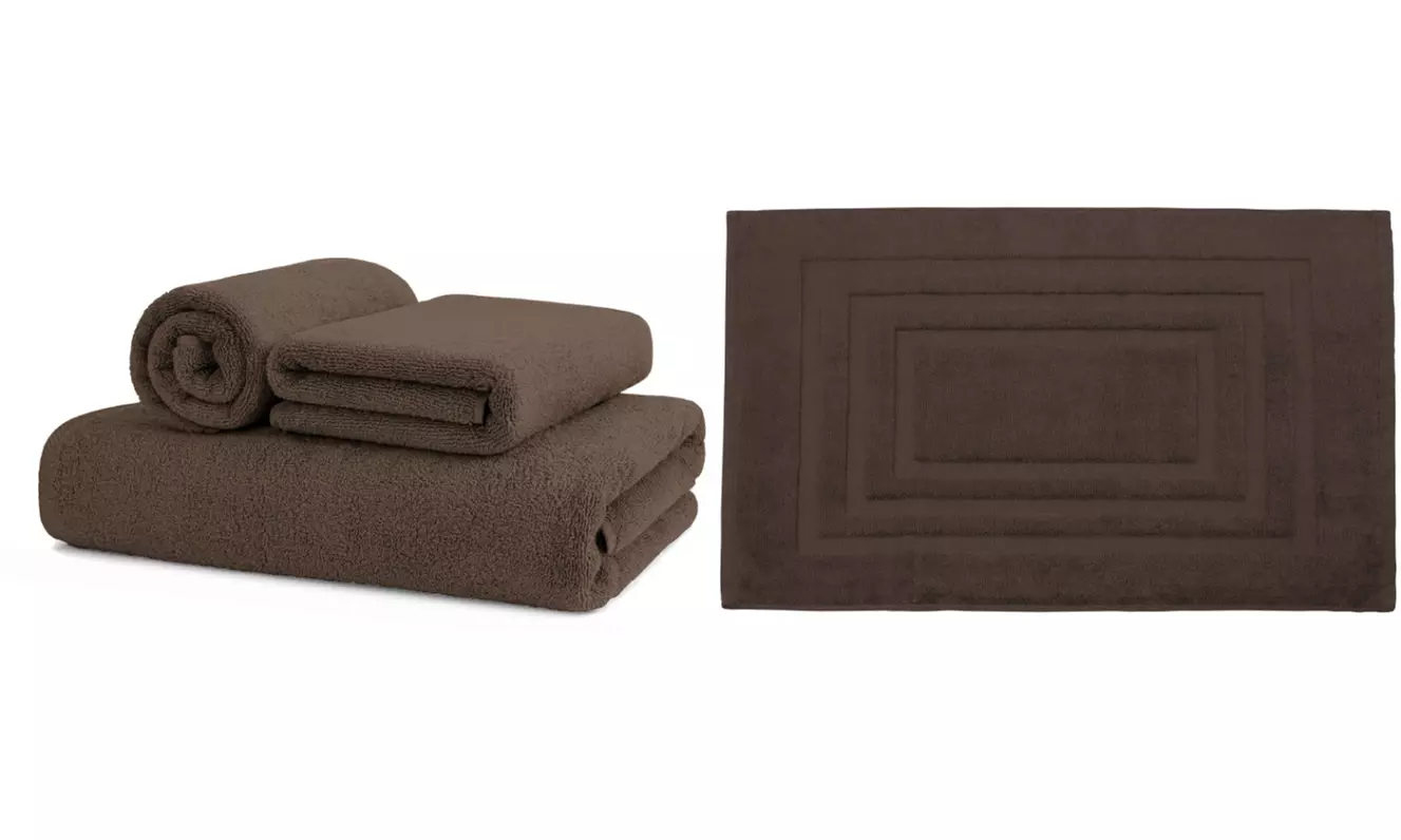 Set 3 salviette e tappeto Sophie in 100% cotone