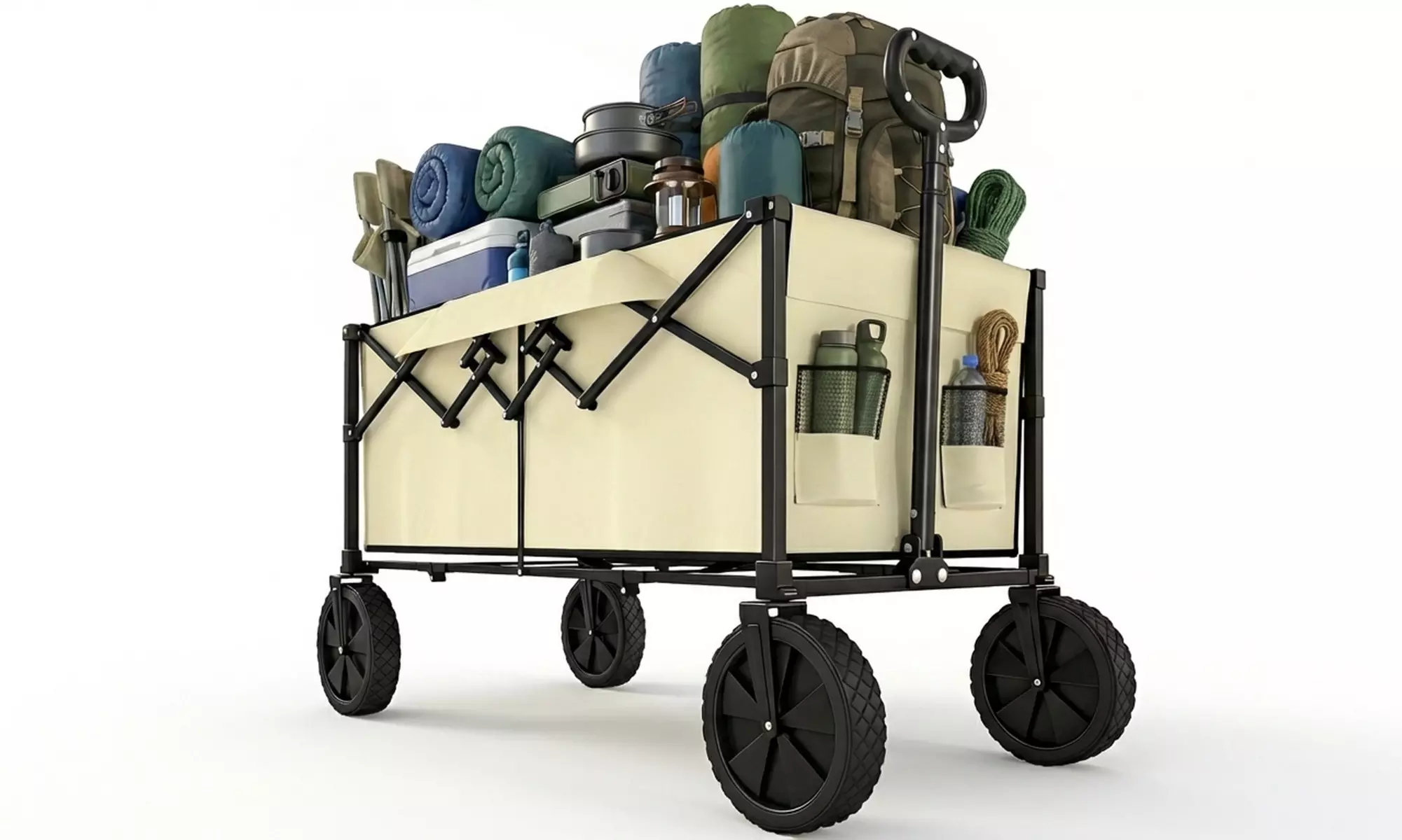 Outsunny Heavy-Duty Folding Wagon Cart