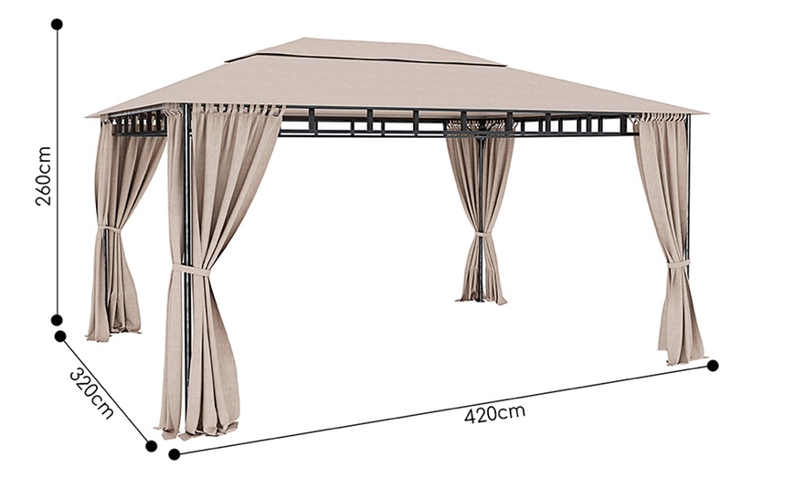 Image 7: Gazebo da giardino con tende laterali