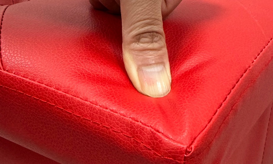 Image 8: Soft Upholstered Pouf with Hidden Storage