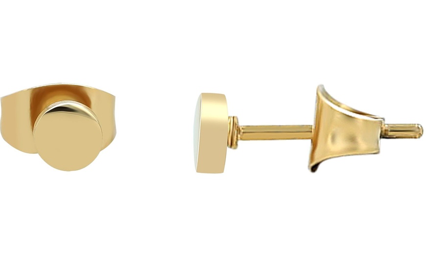 Image 16: Pendientes elegantes de acero inoxidable tipo botón