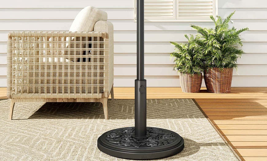 Image 5: Heavy-Duty Umbrella Base for Rotating Parasol in Four Styles