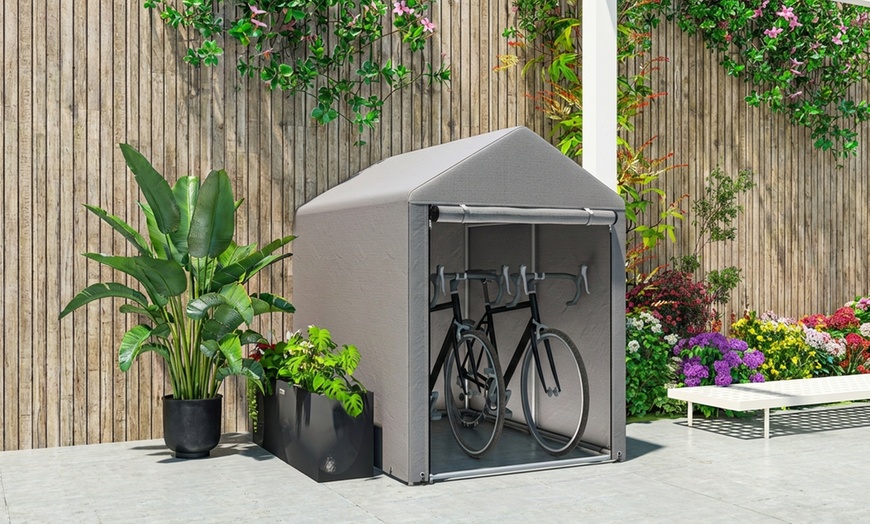 Image 13: Outsunny Portable Garden and Bike Storage Shed