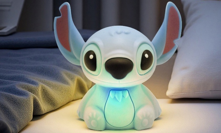 Image 1: Stitch Night Light - USB Rechargeable, 7-Color Touch Lamp