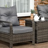 Image 1: Outsunny 3-Piece Rattan Effect Bistro Set