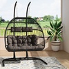 Image 41: Outdoor Cosy Rattan-Effect Hanging Egg Chair with Cushion