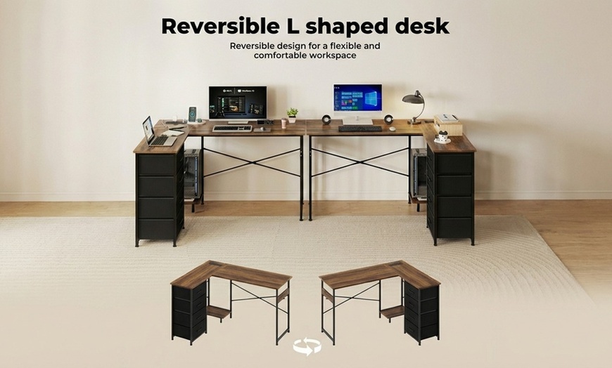 Image 7: Levede L-shaped Computer Desk 