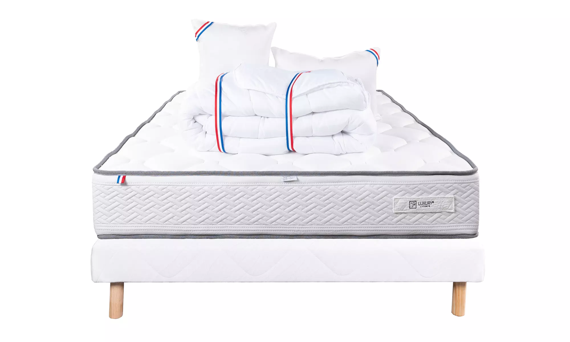 Ensemble matelas Iris mousse ferme 20 cm sommier 13 cm LUXURY LITERIE