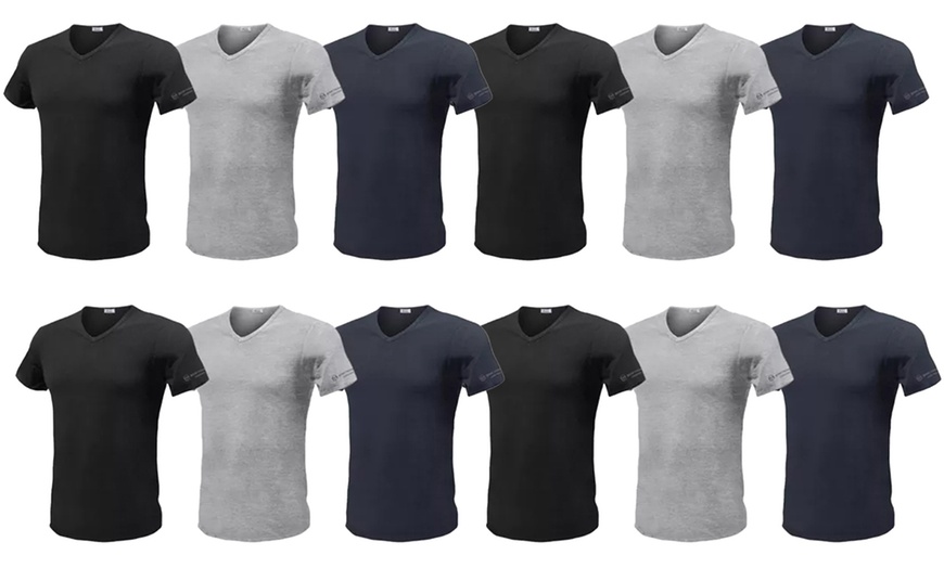 Image 4: 3x, 6x oder 12x Sergio Tacchini T-Shirt mit V-Ausschnitt für Herren