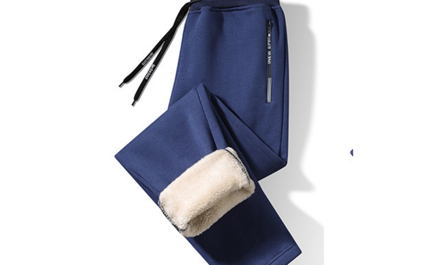 Image 6: Men’s Winter Warm Pants with Lambswool Lining –Mid-Rise Drawstring Fit