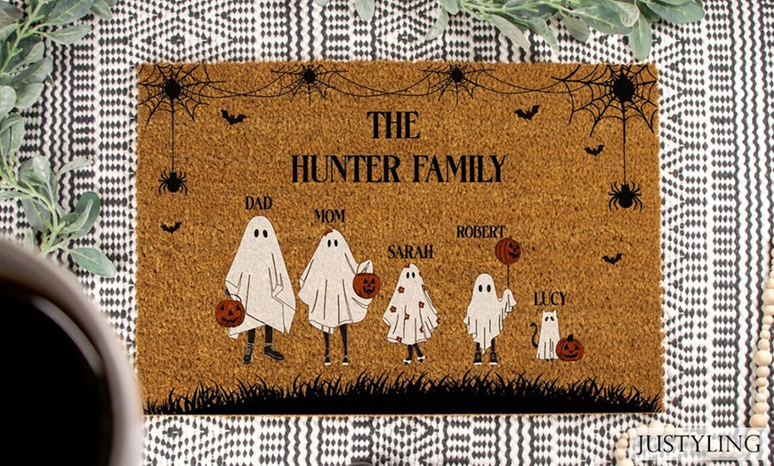 Image 2: Personalized Halloween and Fall Coir Doormat Pack from Justyling
