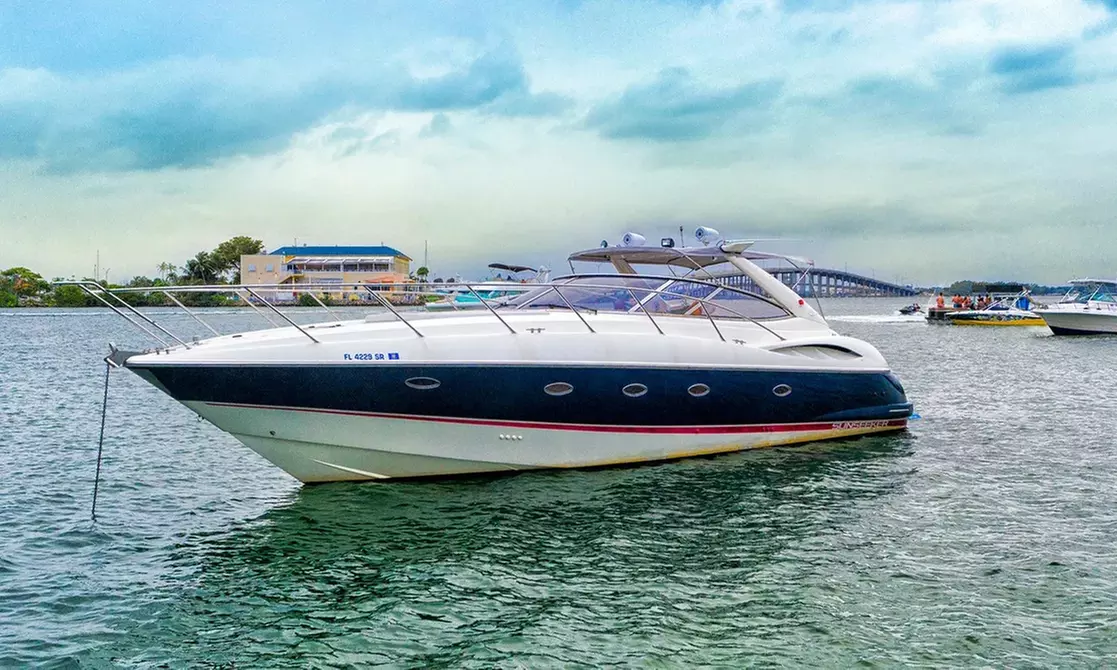 3, 4, 5 or 6-Hour Luxury 46ft Yacht Rental up to 12 People from Yacht Rentals Jsm (Up to 33% Off) - Primary Image