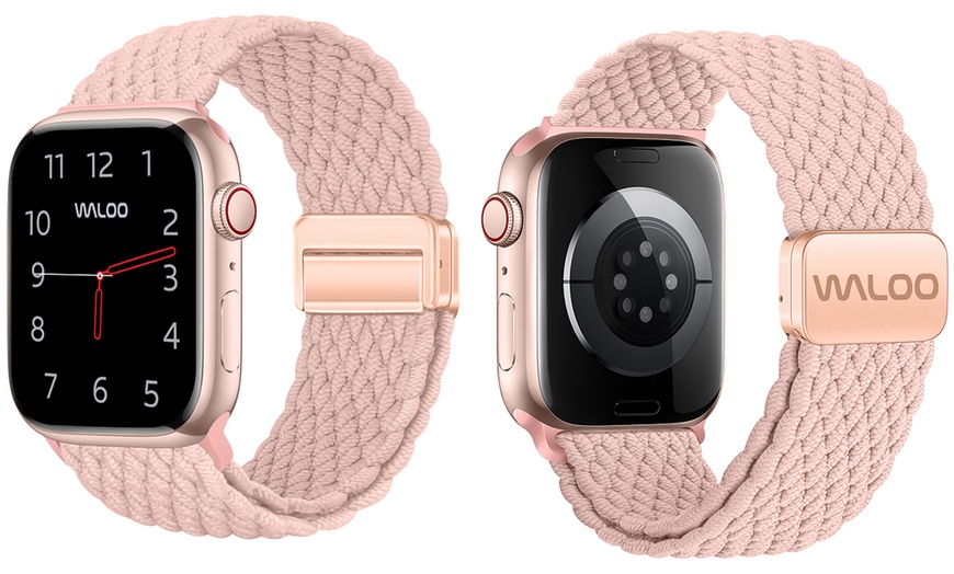 Image 10: Waloo Braided Nylon Magnetic Loop Band For Apple Watch- (Size & Color)