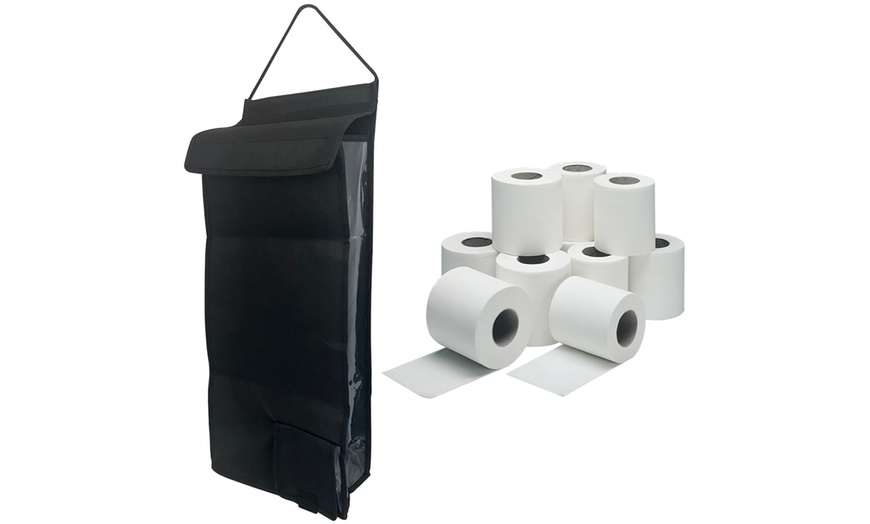 Image 4: Hanging Toilet Roll Storage Organiser - 6 or 10 Roll Capacity