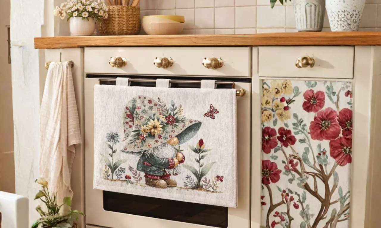 Copriforno cucina universale in ciniglia