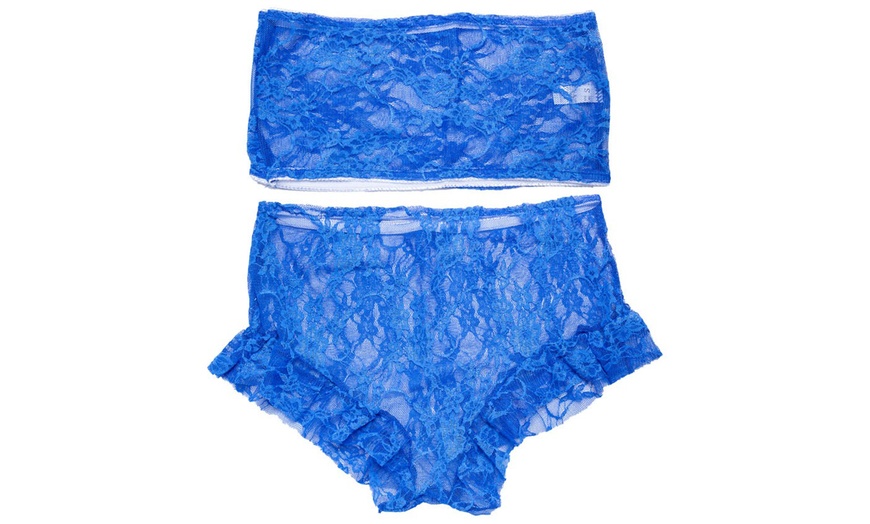 Image 10: Women Sexy Babydoll Lingerie Lace Pajama Set