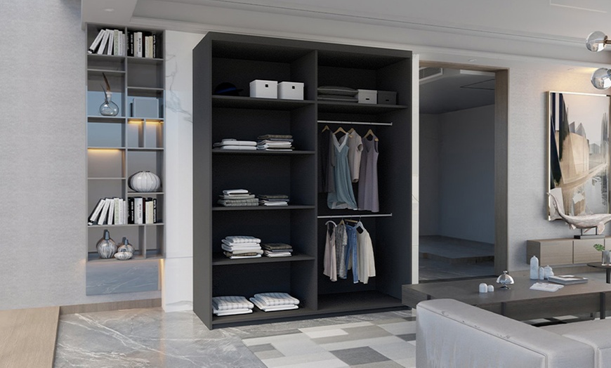 Image 3: Moscow Sliding Wardrobe with Central Mirror 