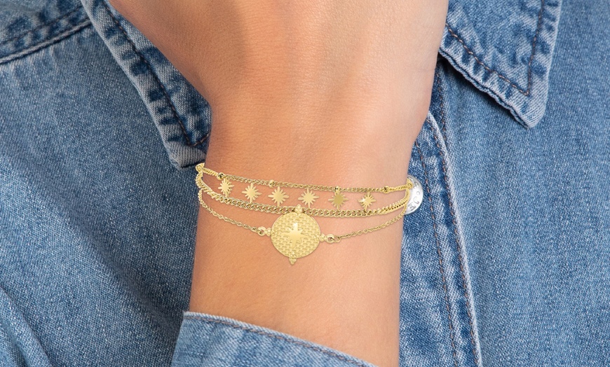 Image 11: Pulsera con cristales brillantes en dorado o plateado de SC Crystal