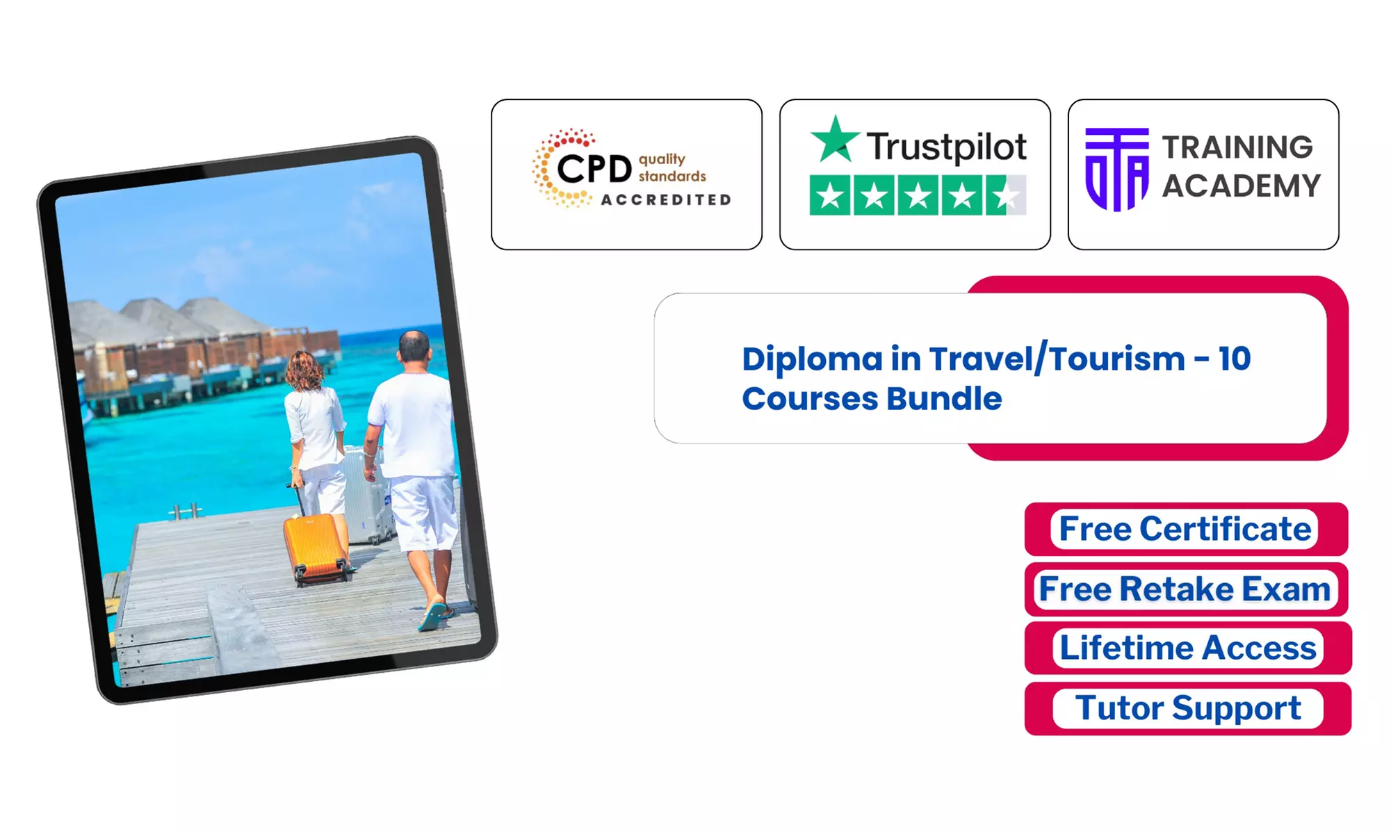 Diploma in Travel & Tourism (10-Course Bundle) or Lifetime Access to 2000+ Courses - Up to 40% Off - Primary Image