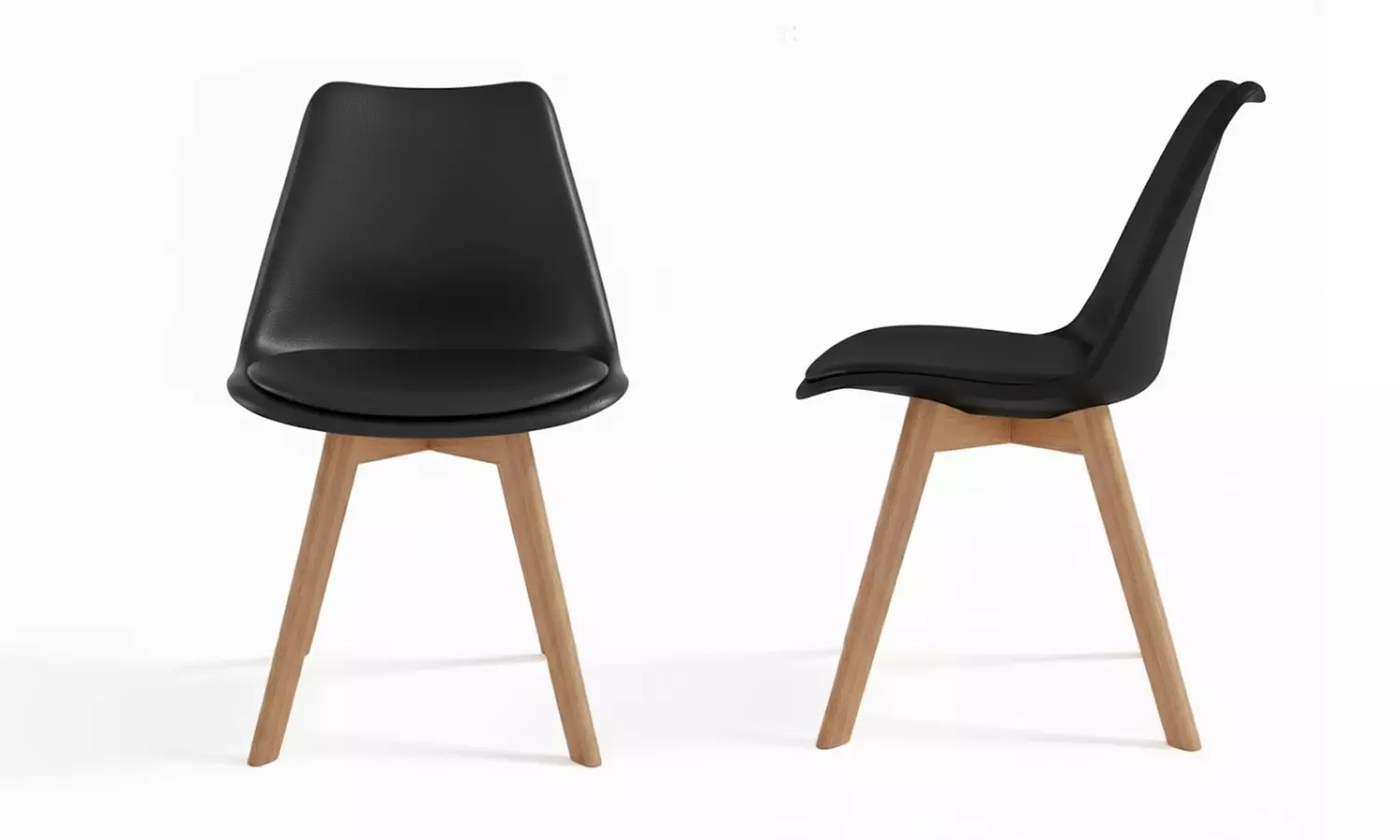 Set 4 sedie in ecopelle e legno di faggio