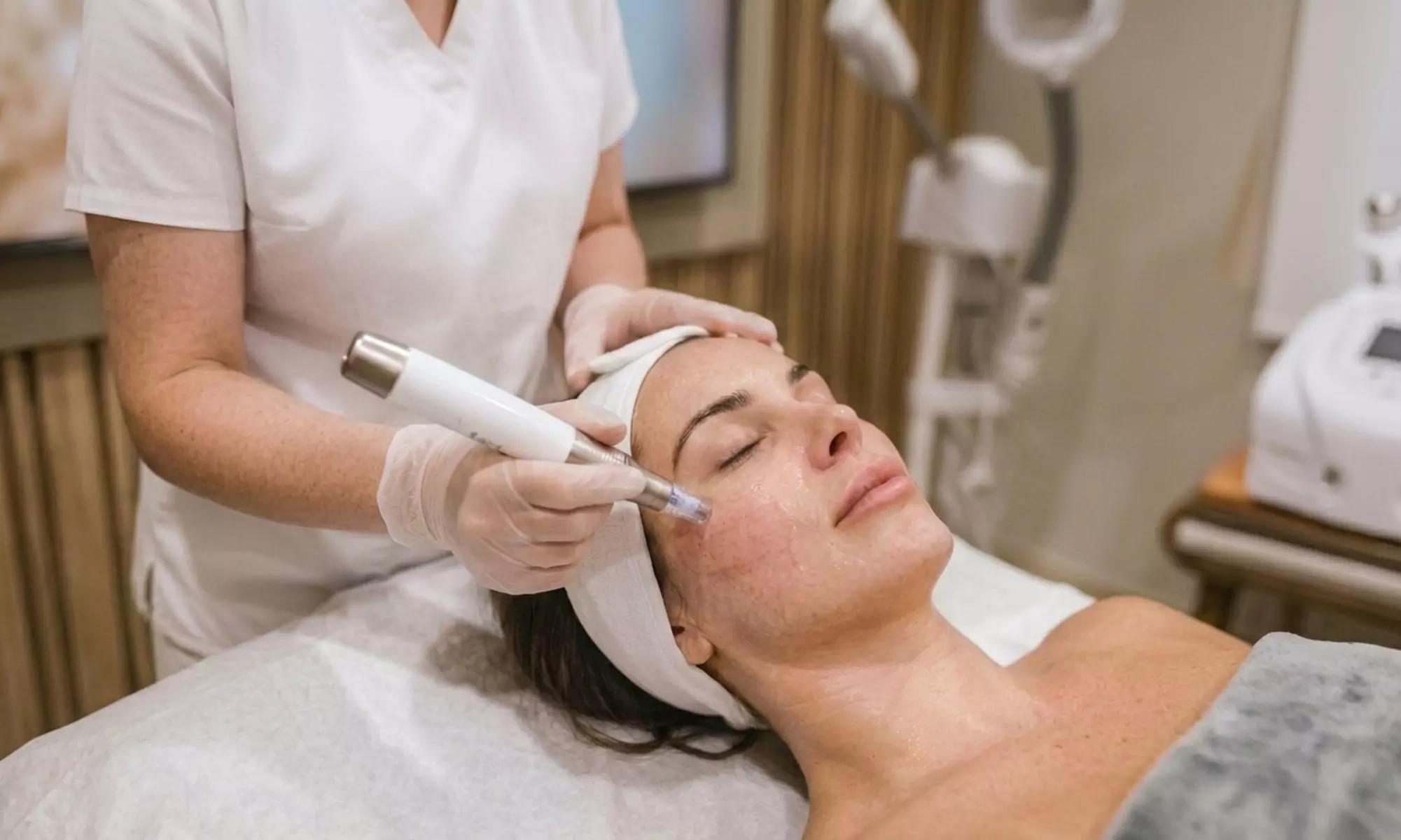 One or Three Microneedling Sessions with Hyaluronic Acid Serum