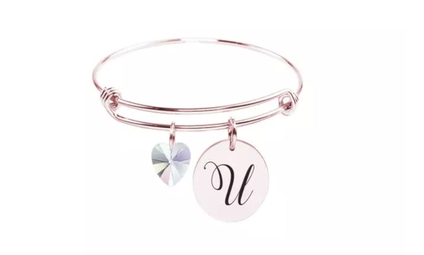 Image 22: Initial Charm and Heart Charm Gift Made with Crystals from Swarovski®