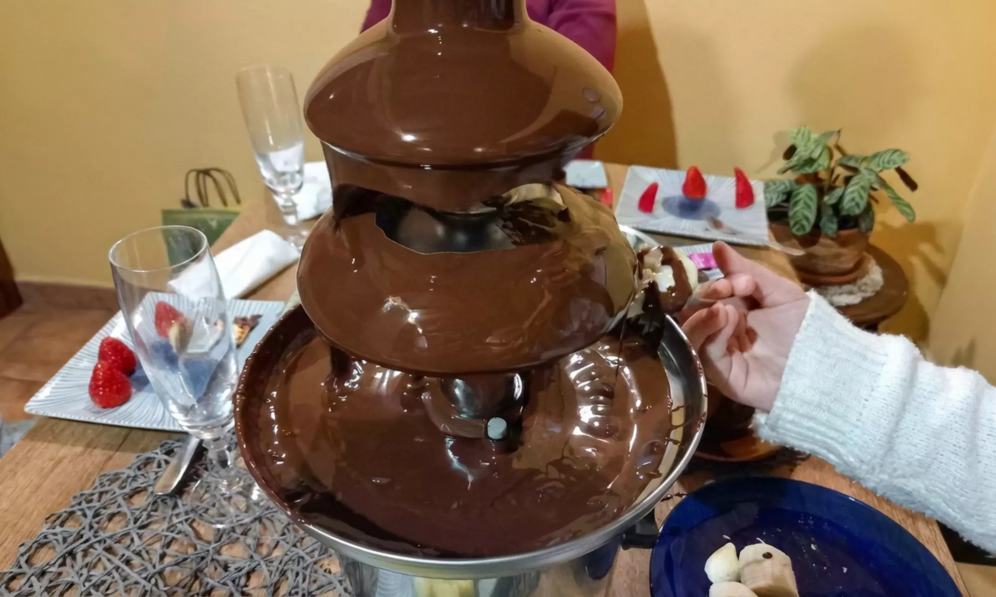 Cata de chocolates al aire libre con cava y juegos para 1 o 2 personas