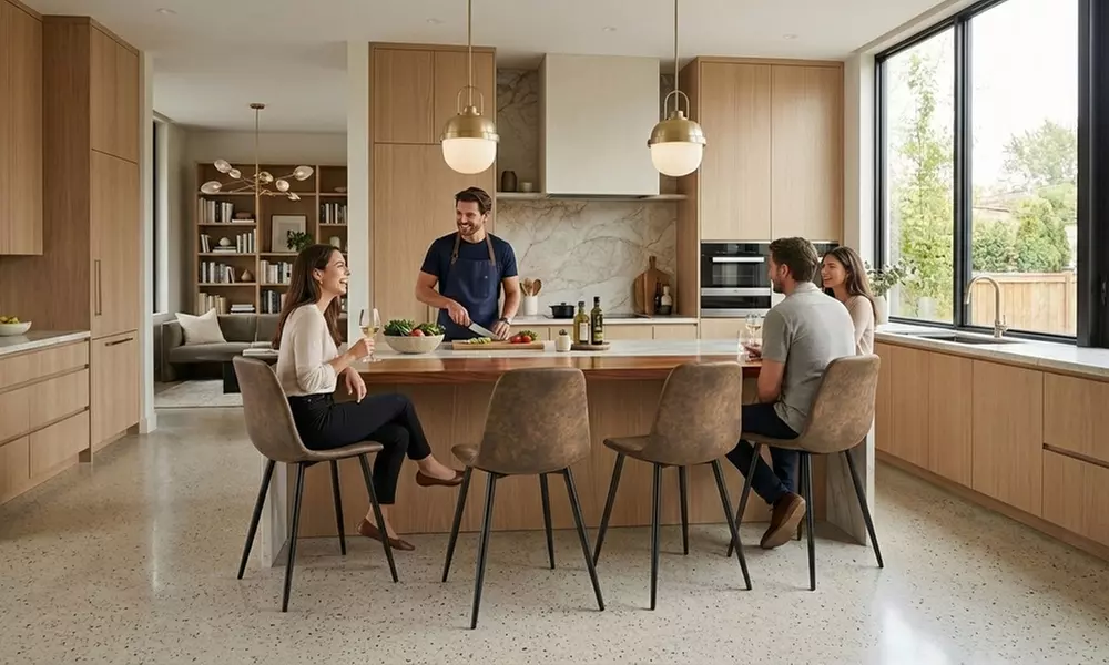 Set da 4 sedie da pranzo in ecopelle