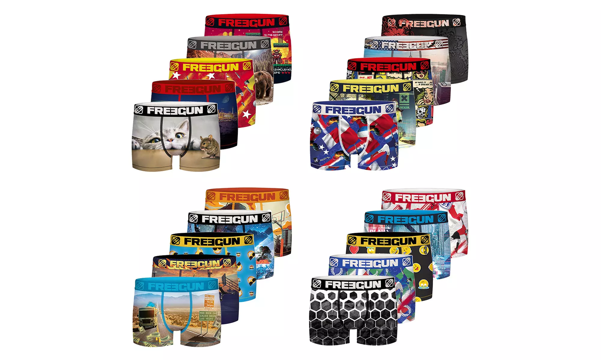 Pack "sorpresa" de 5 o 12 bóxers de hombre de Freegun