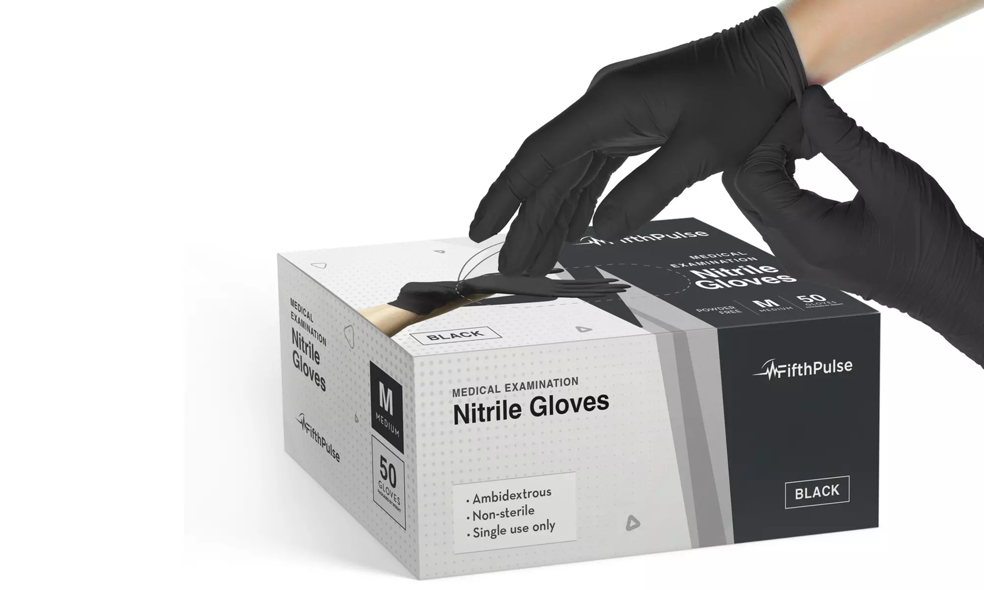 Fifth Pulse Nitrile Exam Latex Free and Powder Free Gloves - Box of 50