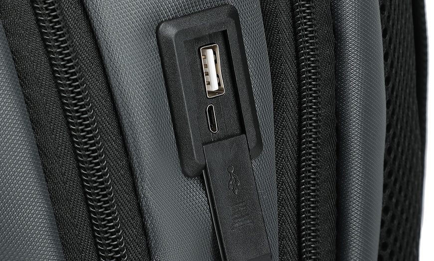 Image 41: KONO Travel Backpack Business Bag with USB Port and Laptop Compartment
