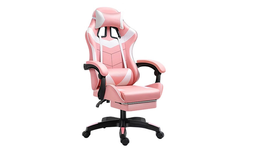 Image 9: Chaise de gaming ergonomique avec repose-pieds, soutien lombaire