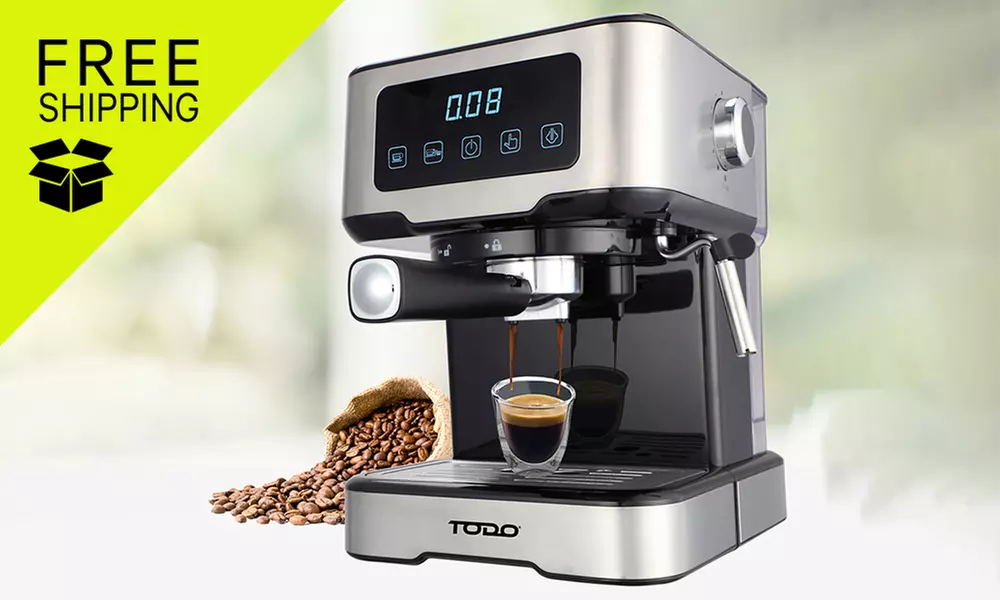 TODO Stainless Steel Milk Frother, TODO Espresso Coffee Machine 15 or 20 Bar 1.5L ( Up to 51% Off ) - Primary Image