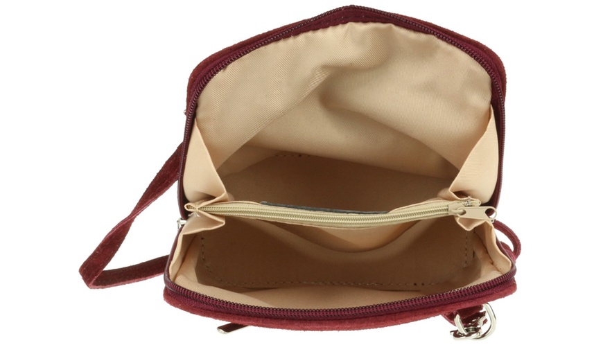 Image 10: Suede Leather Cross-Body Bag