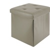 Image 9: Soft Upholstered Pouf with Hidden Storage