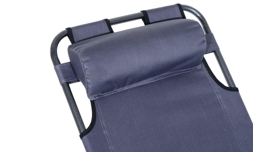 Image 18: Outsunny 2 in 1 Folding Sun Lounger Reclining Garden Chair