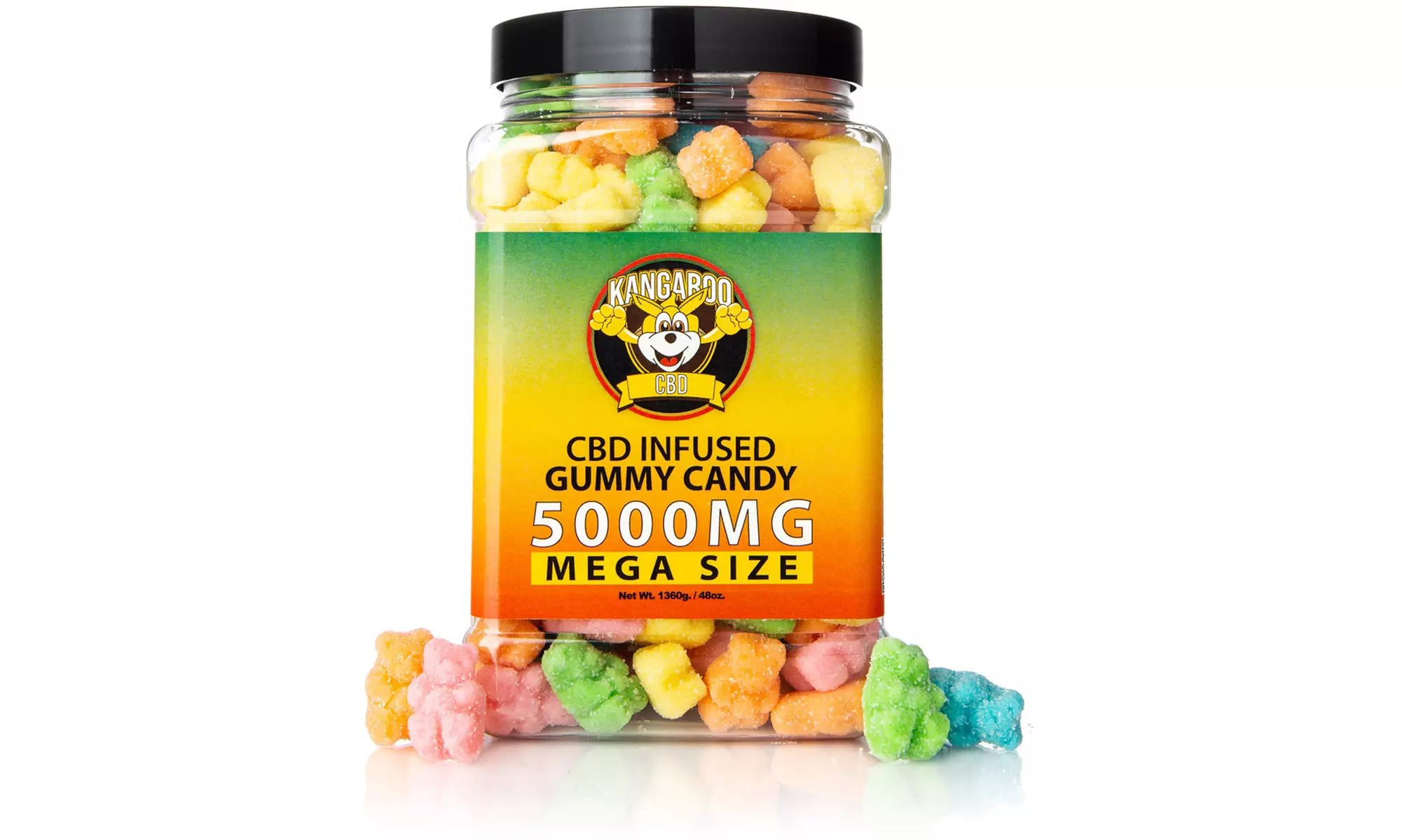 Potent Organic CBD Infused Sour Gummy Bears (250mg-5000mg) from Kangaroo CBD