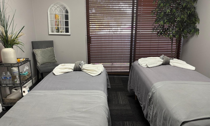 Image 2: Couples Massage with Wine Toast