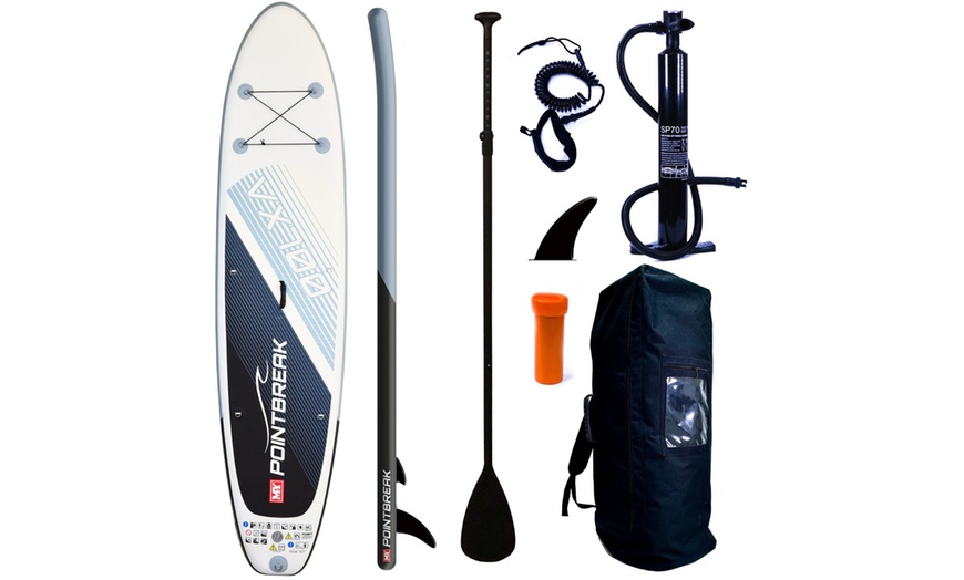Image 1: M.Y 10ft 6in Grey Paddle Board with Full SUP Accessories