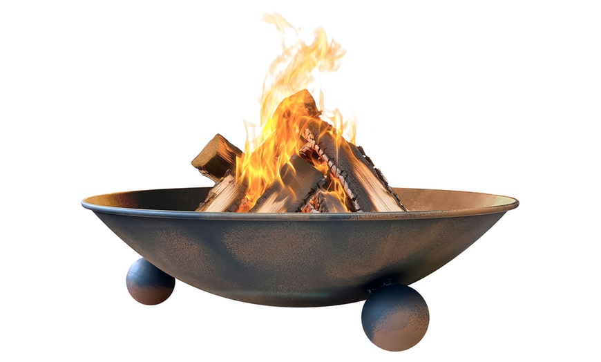 Image 2: Brasero redondo de hierro forjado para exteriores