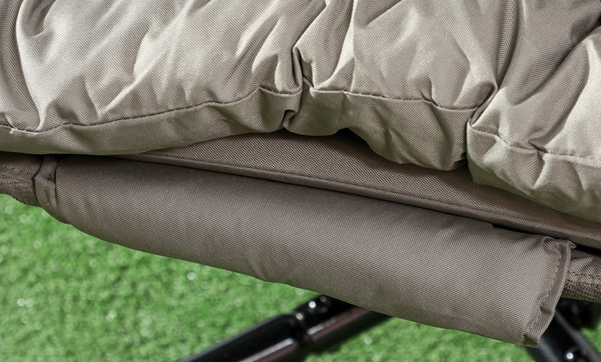 Image 7: Outsunny Outdoor Double Hanging Chair with Cushion