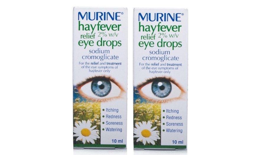 Image 1: Murine Hayfever Relief Eye Drops 2% Two-Pack