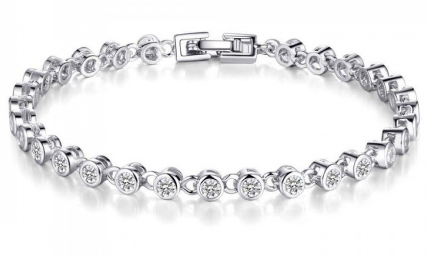 Image 1: Pulsera de eslabones de cristal de zafiro 