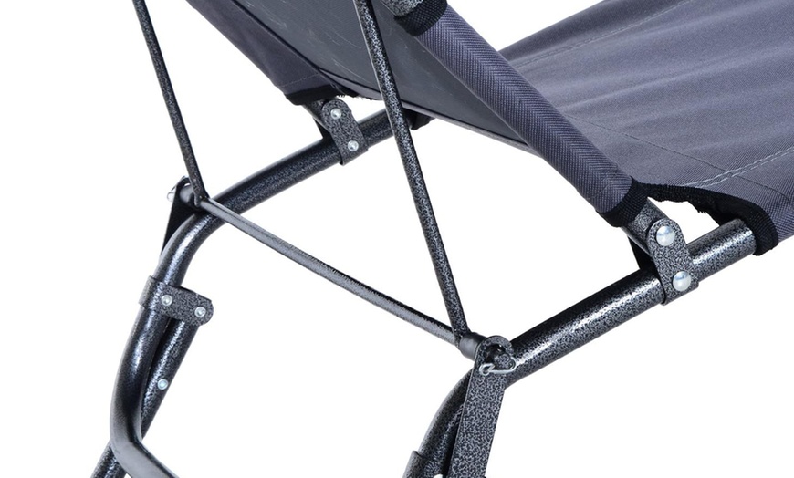 Image 12: Outsunny Two-in-One Foldable Lounger
