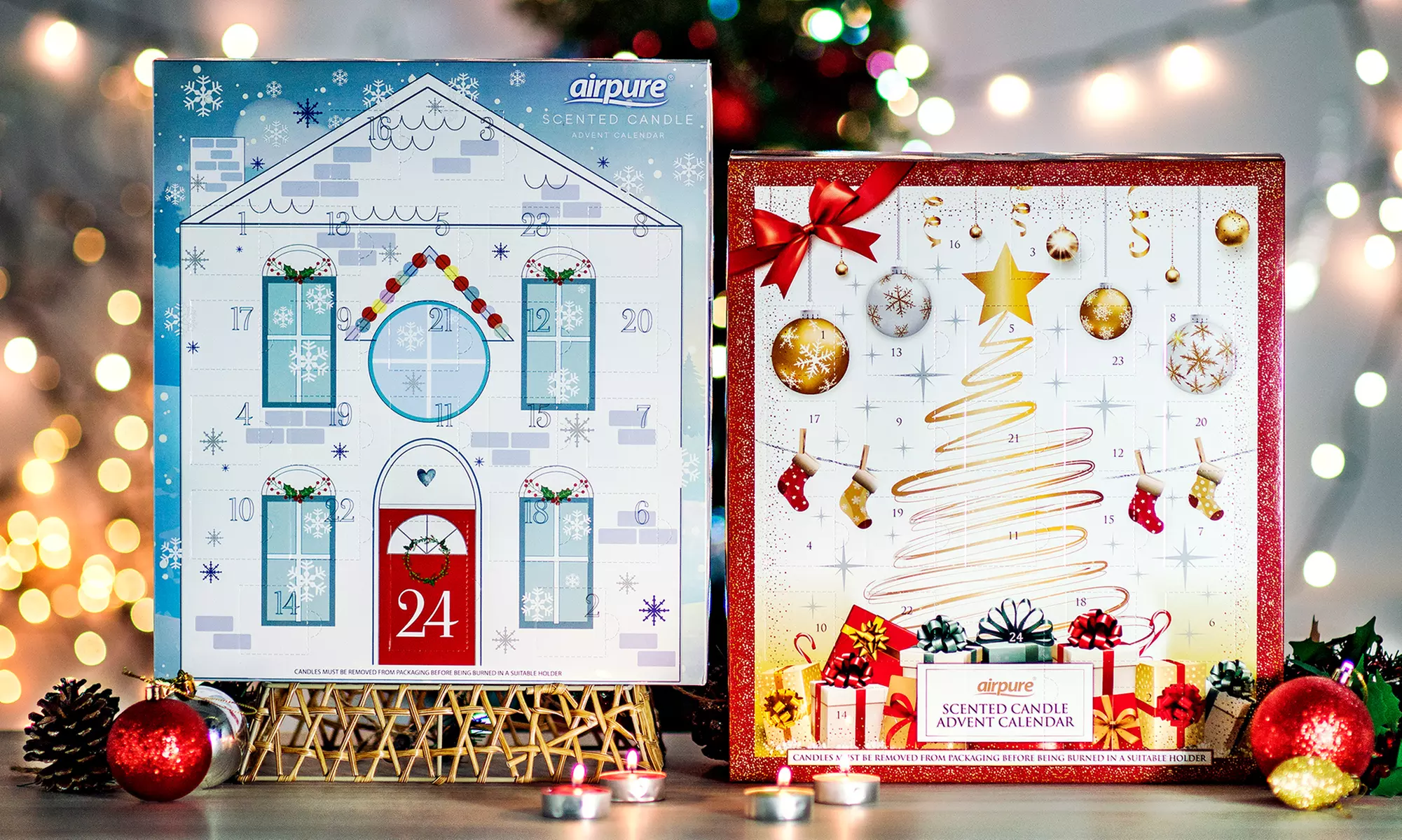 1x oder 2x Airpure Teelichter-Adventskalender mit Aufdruck nach Wahl - Primary Image