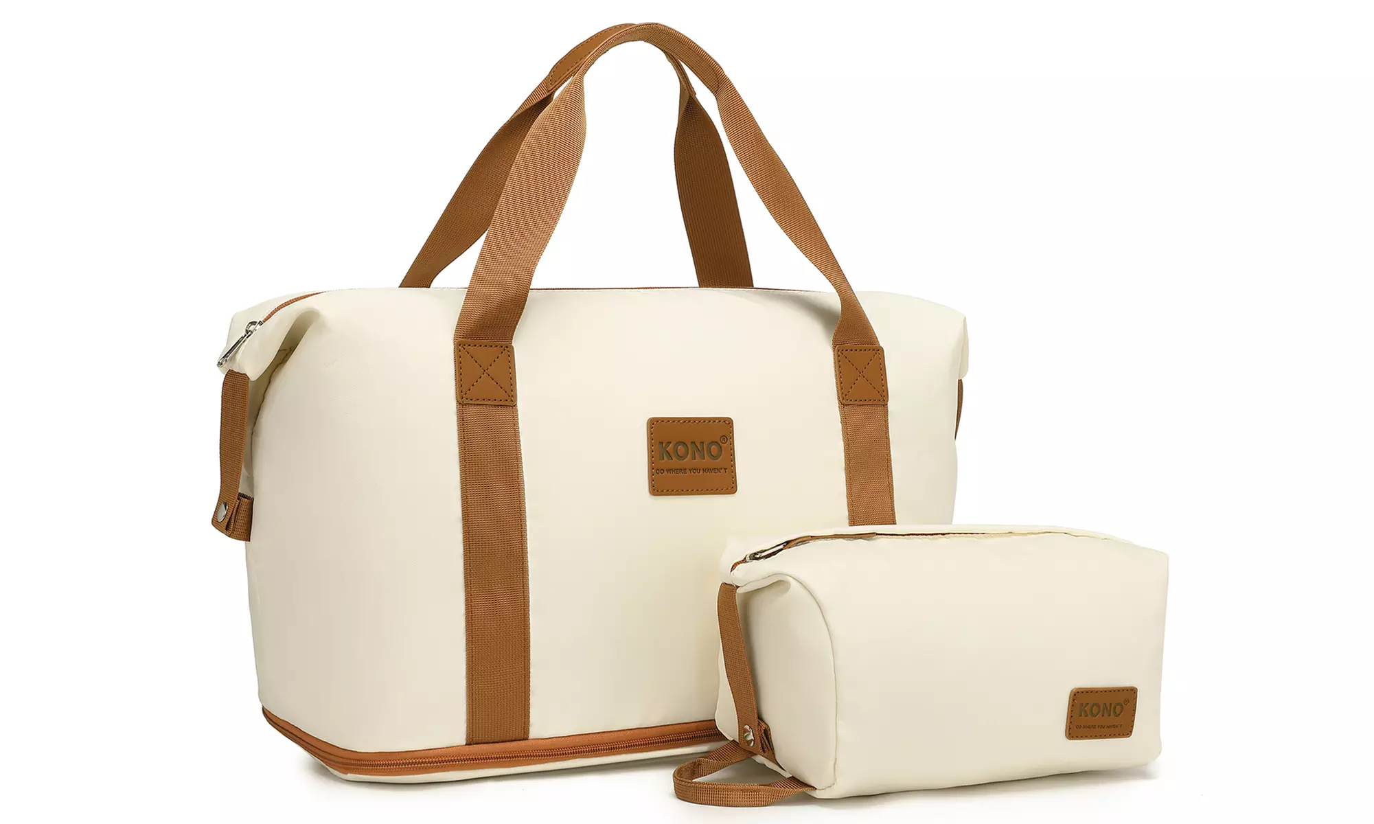 Kono Six-Piece Cream Hard Shell Suitcase and Bag Set
