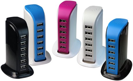 40-Watt 6-Port USB Charging Station for Smart Phones and Tablets