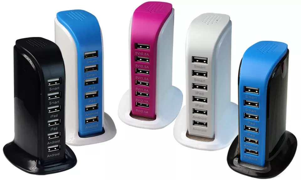 40-Watt 6-Port USB Charging Station for Smart Phones and Tablets - Primary Image