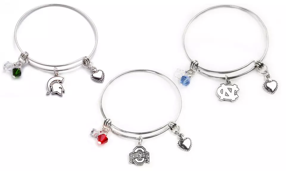 NCAA Bangle Charm Bracelet by Ashley Bridget  - Primary Image