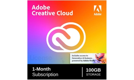 Adobe Creative Cloud | 1-Month Subscription | 100GB Storage | For PC/Mac - Adobe Creative Cloud Subscription 100GB Storage
